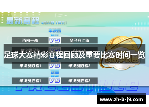 足球大赛精彩赛程回顾及重要比赛时间一览